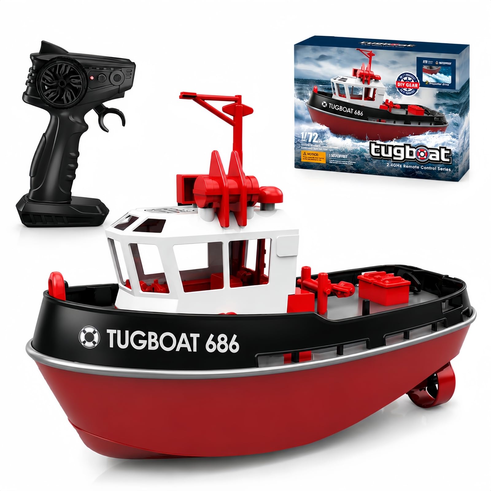 Amazon.com: Yoyoom RC Boat, 1/72 RC Tugboat for Pools and Lakes